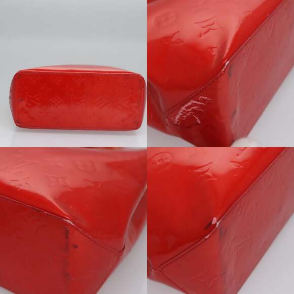LOUIS VUITTON Monogram Vernis Reade PM Hand Bag Red Rouge M91088 - Picture 10 of 13